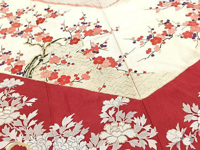 平和屋着物■訪問着 絞り 駒刺繍 風景花文 金彩 正絹 逸品 BAAY5799yc
