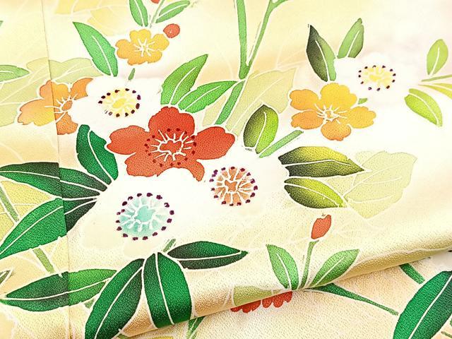 平和屋着物■訪問着 草花文 暈し染め 正絹 逸品 未使用 BAAY5803yc