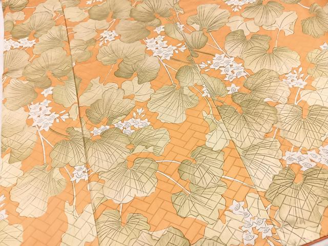 平和屋着物■上質な小紋 草花文 正絹 逸品 BAAY5804yc
