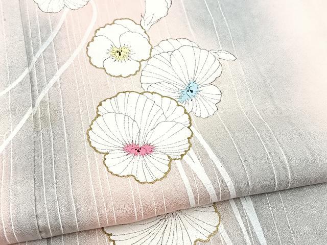 平和屋着物■訪問着 草花文 暈し染め 金彩 正絹 逸品 BAAY5806yc