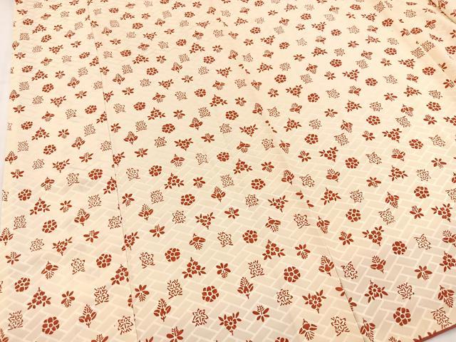 平和屋着物■上質な小紋 型染め 草花文 正絹 逸品 BAAY5808yc