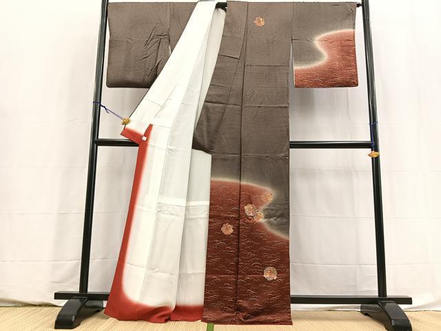 平和屋着物■訪問着 駒刺繍 花丸文 暈し染め 金彩 鈴乃屋扱い 正絹 逸品 BAAY5811yc