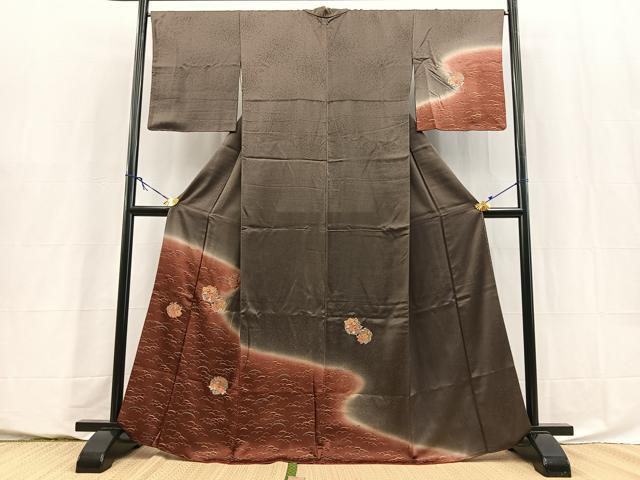 平和屋着物■訪問着 駒刺繍 花丸文 暈し染め 金彩 鈴乃屋扱い 正絹 逸品 BAAY5811yc