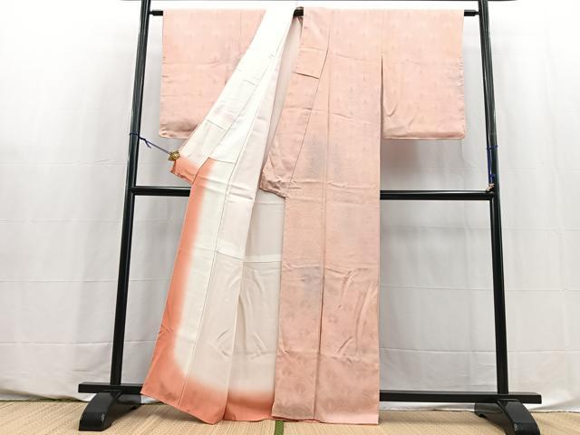 平和屋着物■上質な小紋 孔雀羽青海波地紋 暈し染め 正絹 逸品 未使用 BAAY5820yc