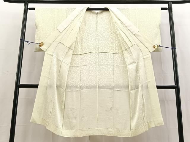 平和屋着物■長襦袢 無双仕立て 菊花地紋 若芽色 正絹 逸品 BAAY5836yc