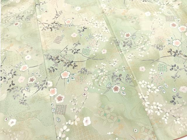 平和屋着物■上質な小紋 草花文 金彩 正絹 逸品 BAAY5837yc