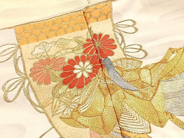 平和屋着物■豪華振袖 総刺繍 駒刺繍 十二単 暈し染め 正絹 逸品 BAAY5839yc