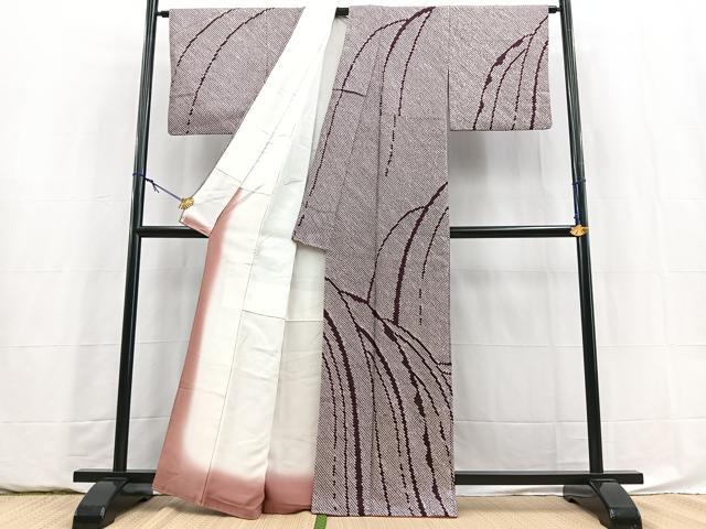 平和屋着物●訪問着 総絞り 枝垂れ柳文 正絹 逸品 BAAY5863yc