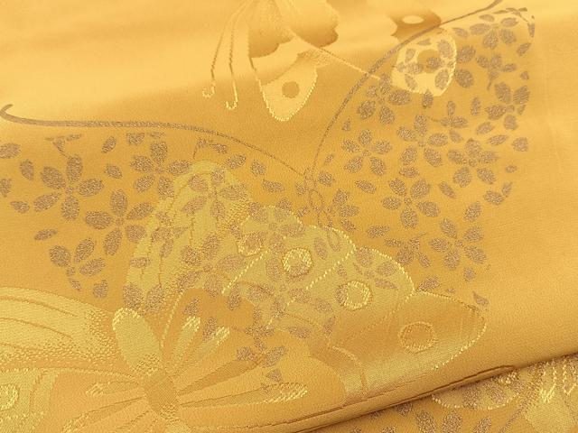 平和屋着物■振袖用長襦袢 袷 舞蝶文 金彩 正絹 逸品 BAAY5864yc