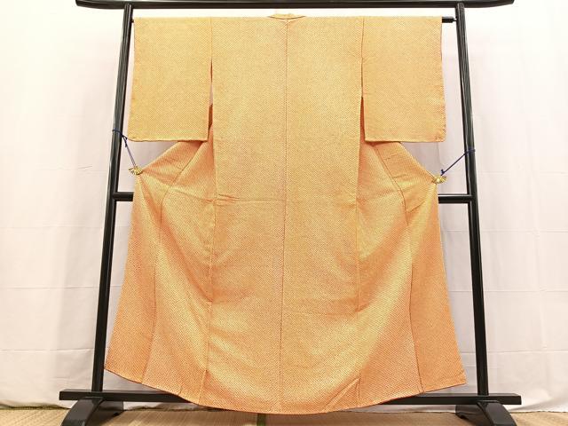平和屋着物■大変加工の良い総絞り小紋 正絹 逸品 未使用 BAAY5869yc