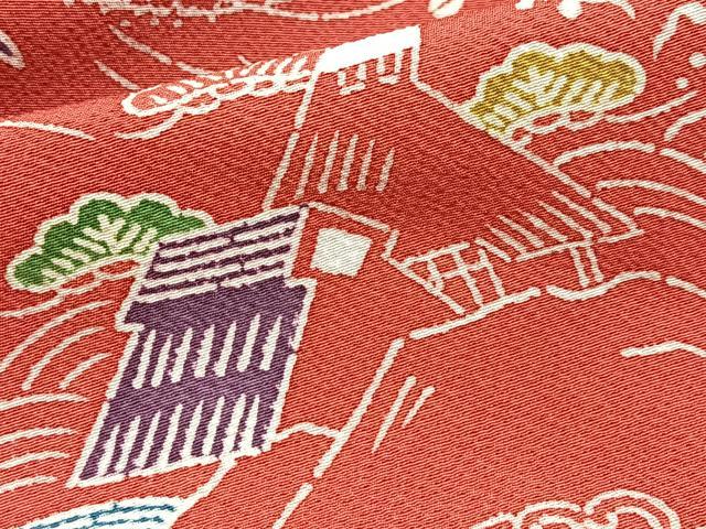 平和屋着物■上質な小紋 型染め 御所解花文 正絹 逸品 未使用 BAAY5873yc