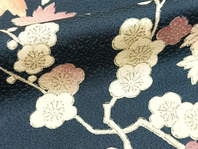 平和屋着物■上質な小紋 草花文 正絹 逸品 BAAY5877yc
