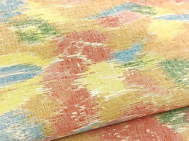 平和屋着物■上質な紬 草花文 正絹 逸品 BAAY5892yc