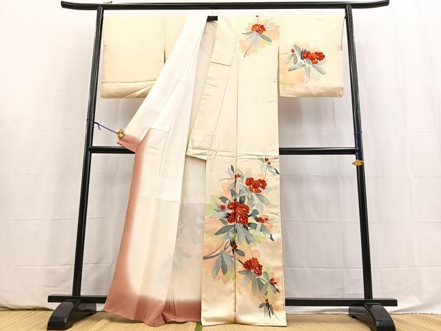 平和屋着物■訪問着 草花文 金彩 正絹 逸品 BAAY5900yc