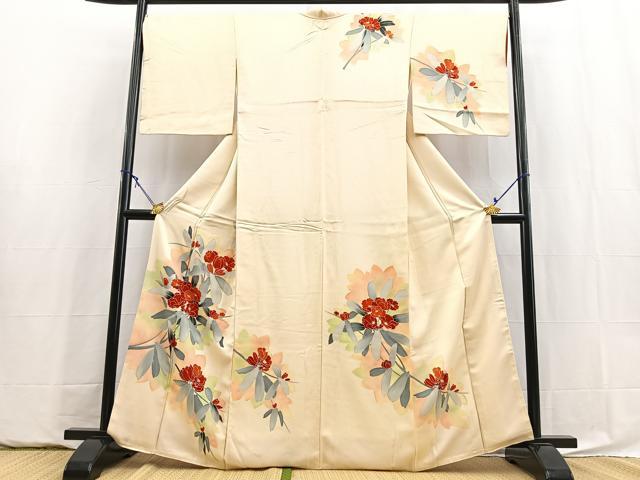 平和屋着物■訪問着 草花文 金彩 正絹 逸品 BAAY5900yc
