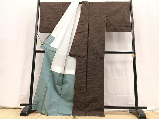 平和屋着物●本場大島紬 横段文 正絹 逸品 未使用 BAAY5924yc