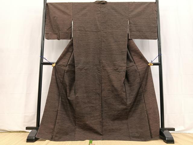平和屋着物●本場大島紬 横段文 正絹 逸品 未使用 BAAY5924yc