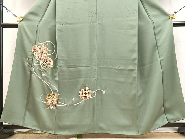 平和屋着物■色留訪問着 総刺繍 鏡裏花文 金糸 正絹 逸品 BAAY5936yc