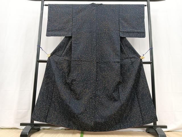 平和屋着物■上質な紬 草花文 正絹 逸品 BAAY5938yc