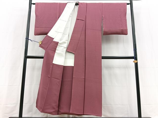 平和屋着物■上質な色無地 浅蘇芳色 正絹 逸品 BAAY5940yc