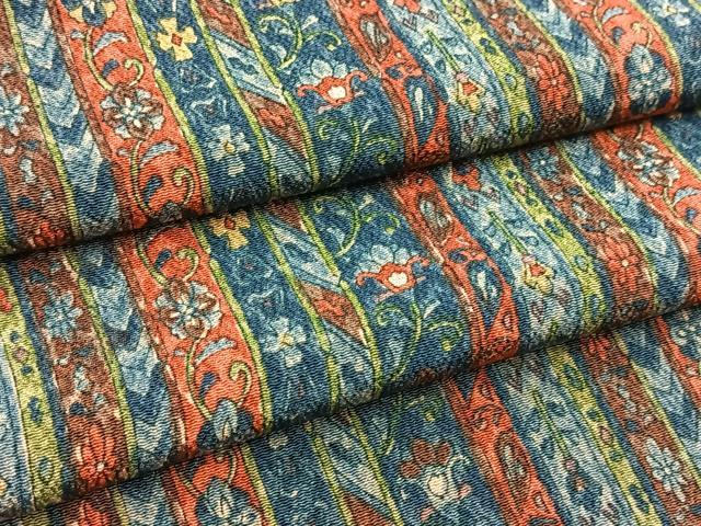 平和屋着物■上質な小紋 更紗間道 鬼しぼ縮緬 正絹 逸品 BAAY5948yc