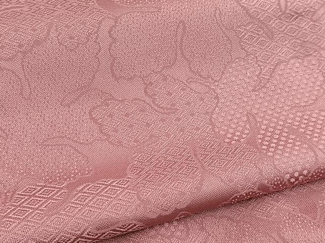 平和屋着物■上質な色無地 作家物 草葉地紋 長春色 正絹 逸品 BAAY5955yc