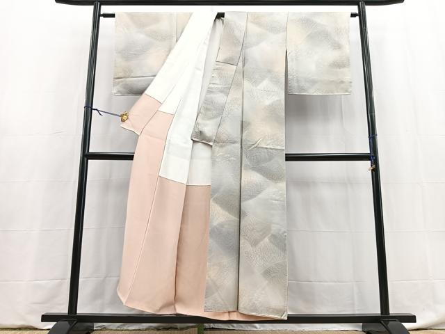 平和屋着物■上質な小紋 切嵌秋草文 暈し染め 正絹 逸品 BAAY5961yc