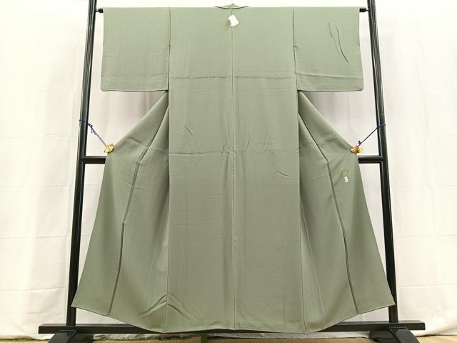 平和屋着物■上質な色無地 利休鼠色 正絹 逸品 BAAY5962yc