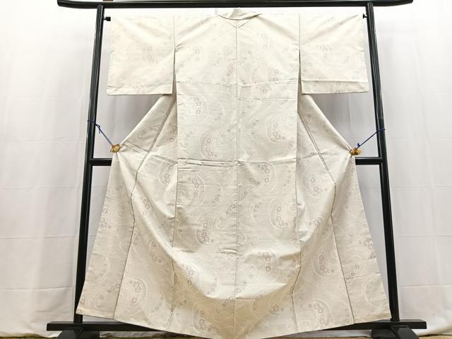 平和屋着物●本場大島紬 白大島 流水花文 やまと誂製 正絹 逸品 BAAY5967yc