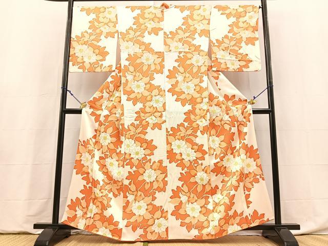 平和屋着物■上質な小紋 草花文 正絹 逸品 BAAY5969yc