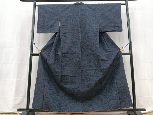 平和屋着物■結城紬 80亀甲 風景花文 正絹 逸品 未使用 BAAY5977yc