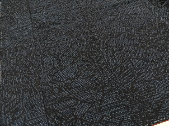 平和屋着物■結城紬 80亀甲 風景花文 正絹 逸品 未使用 BAAY5977yc