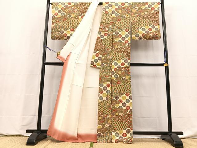 平和屋着物■上質な小紋 吉祥花文 正絹 逸品 未使用 BAAY5981yc