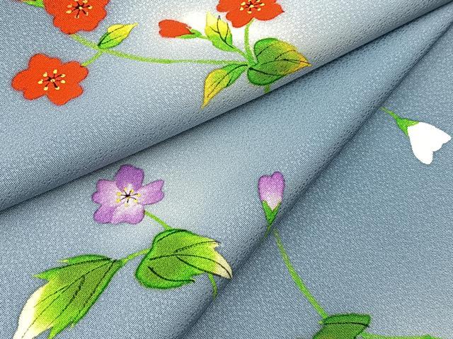 平和屋着物■上質な小紋 草花文 蛍暈し 正絹 逸品 BAAY5986yc