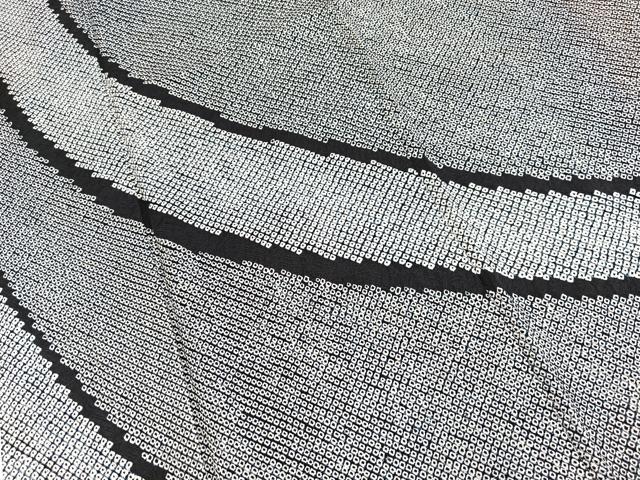 平和屋着物●訪問着 作家物 総絞り 抽象文 黒地 正絹 逸品 BAAY5996yc