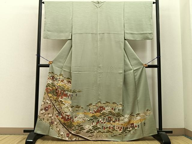 平和屋着物■豪華色留袖 人物御所車花文 暈し染め 金彩 正絹 逸品 BAAY6003hj