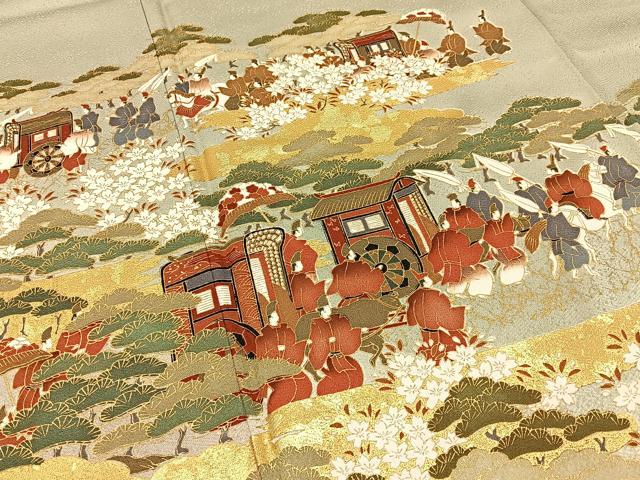 平和屋着物■豪華色留袖 人物御所車花文 暈し染め 金彩 正絹 逸品 BAAY6003hj