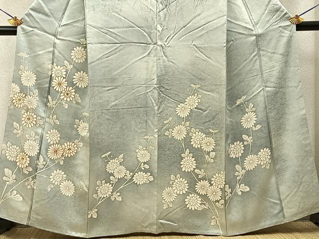 平和屋着物■訪問着 駒刺繍 菊 暈し染め 金彩 正絹 逸品 BAAY6004hj