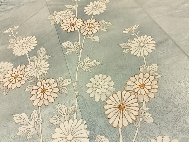 平和屋着物■訪問着 駒刺繍 菊 暈し染め 金彩 正絹 逸品 BAAY6004hj