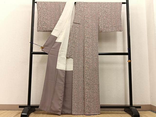 平和屋着物■上質な小紋 更紗花唐草文 正絹 逸品 BAAY6007hj