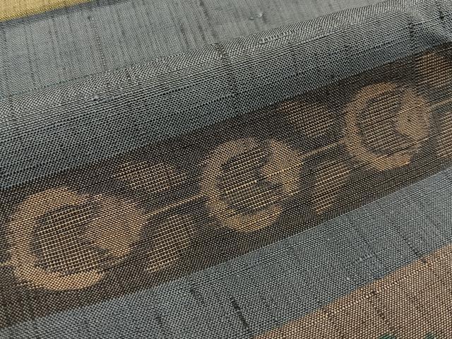 平和屋着物●上質な紬 琉球絣文様 正絹 逸品 BAAY6024hj