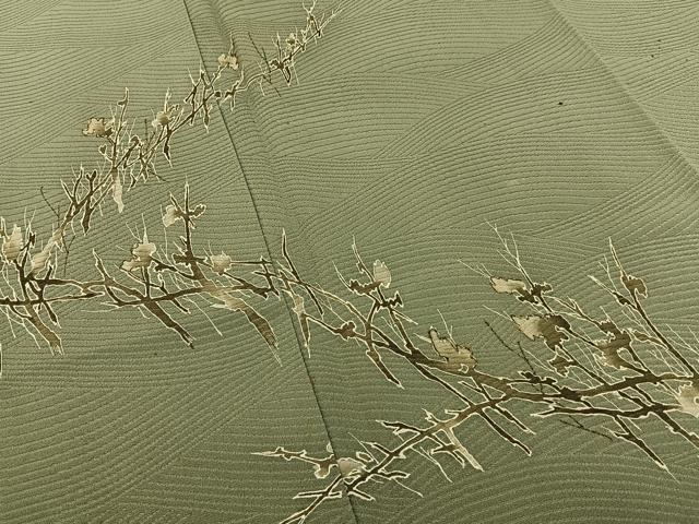 平和屋着物■訪問着 枝葉文 暈し染め 金彩 正絹 逸品 BAAY6034hj