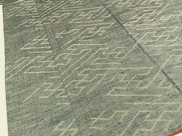 平和屋着物■上質な紬 紗綾形文様 正絹 逸品 BAAY6035hj