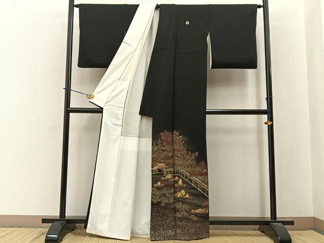 平和屋着物■豪華黒留袖 作家物 石庭 金彩 正絹 逸品 BAAY6036hj
