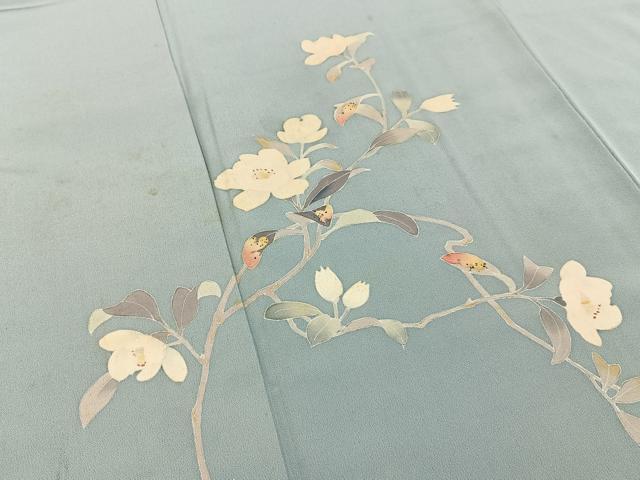 平和屋着物●京加賀友禅 百貫達雄 訪問着 枝花文 暈し染め 正絹 逸品 BAAY6048hj