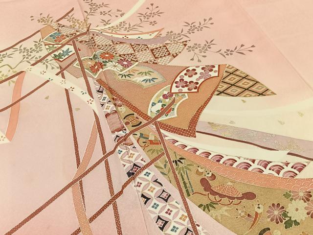 平和屋着物■訪問着 几帳宝尽くし花文 暈し染め 金銀彩 正絹 逸品 BAAY6052hj