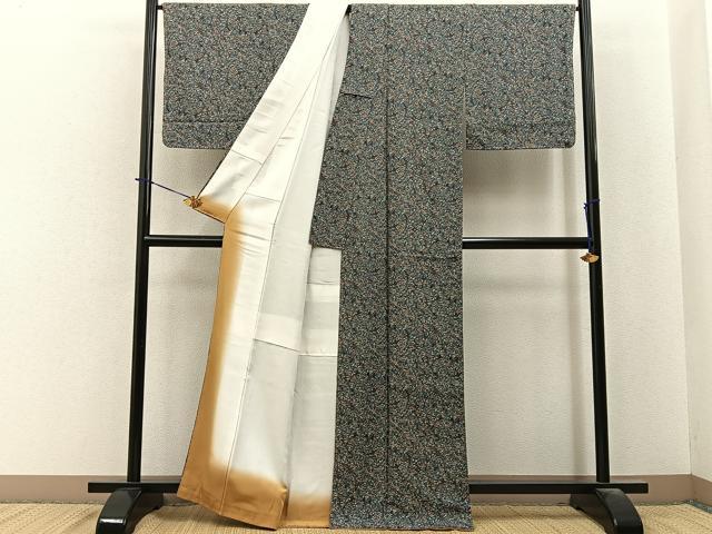平和屋着物●上質な小紋 南天文 正絹 逸品 未使用 BAAY6054hj
