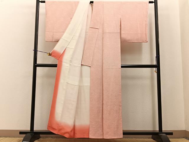 平和屋着物■上質な小紋 草葉地紋 暈し染め 正絹 逸品 BAAY6056hj