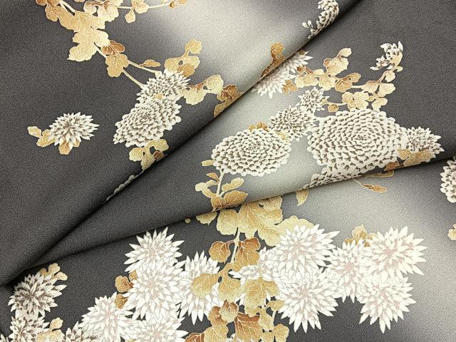 平和屋着物●上質な小紋 草花文 暈し染め 正絹 逸品 BAAY6059hj