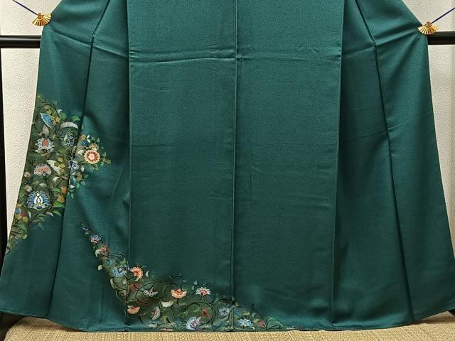 平和屋着物●訪問着 更紗花唐草文 金彩 正絹 逸品 BAAY6062hj